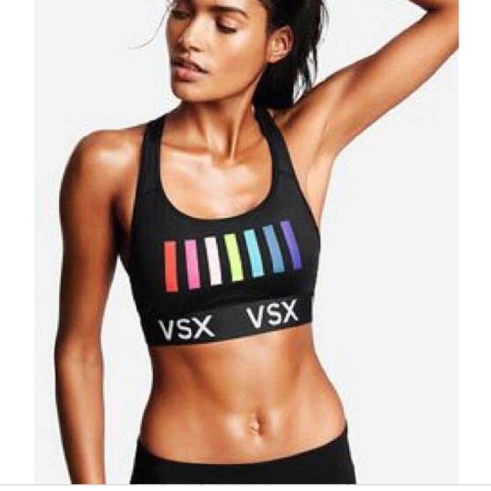 Victoria Secret VXS Rainbow logo sports bra M